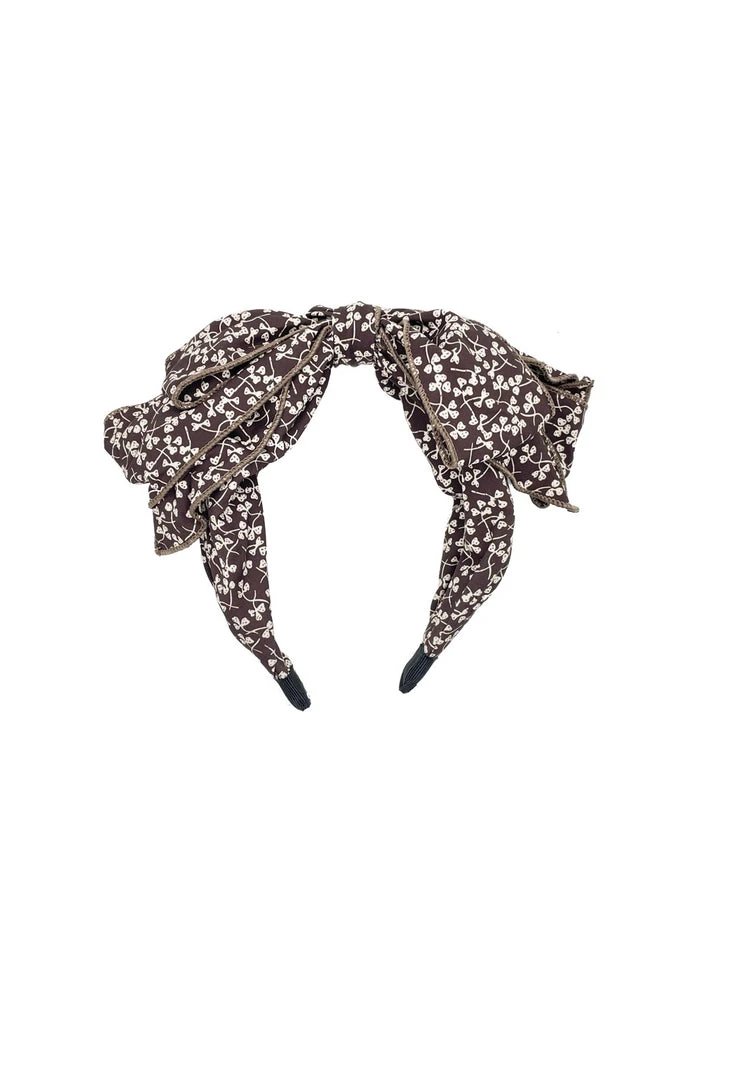 BURU Accessories Bow Headband - Brown Micro-Floral 3 BURU Accessories Bow Headband - Brown Micro-Floral