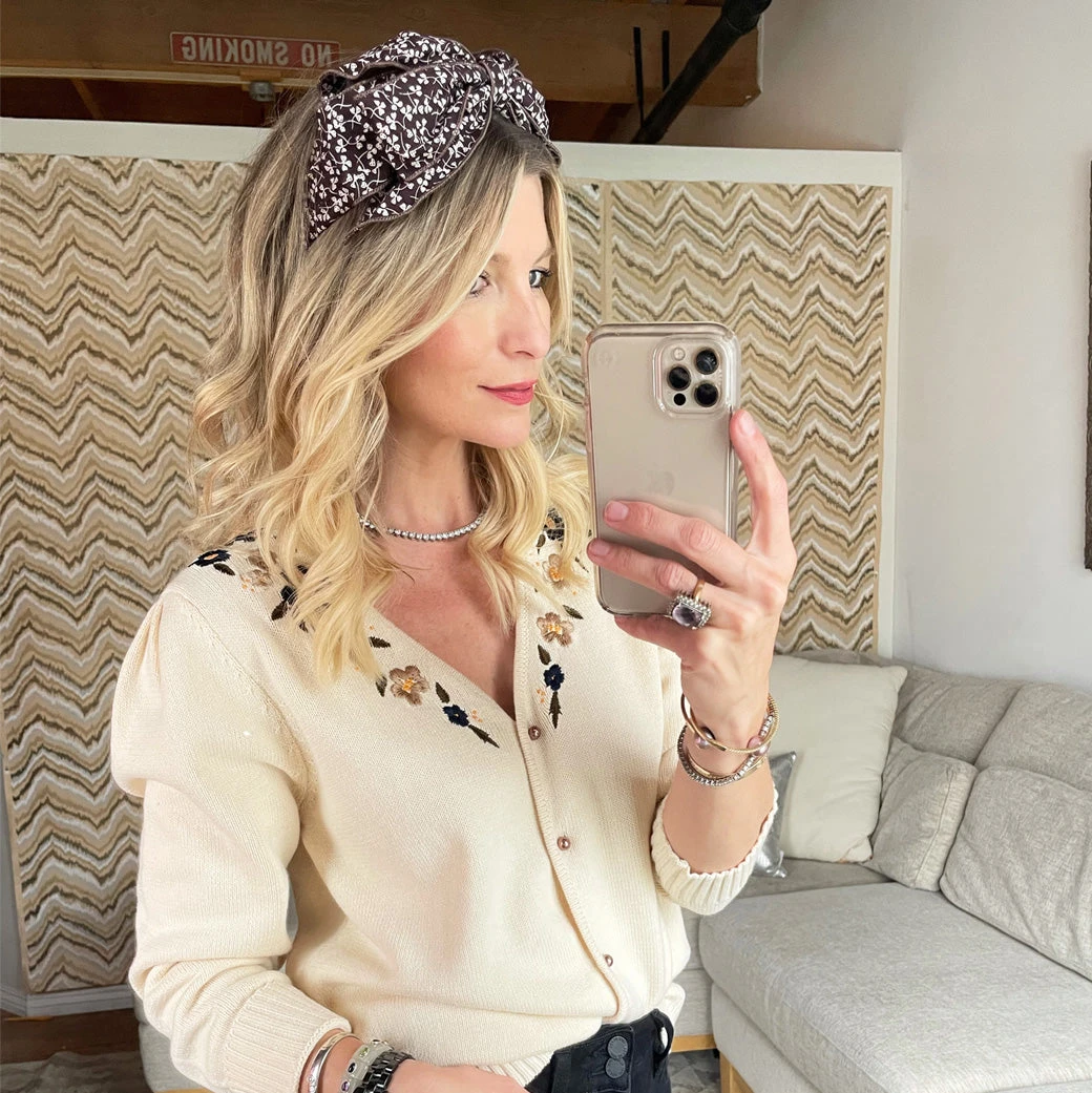 BURU Accessories Bow Headband - Brown Micro-Floral 5 BURU Accessories Bow Headband - Brown Micro-Floral