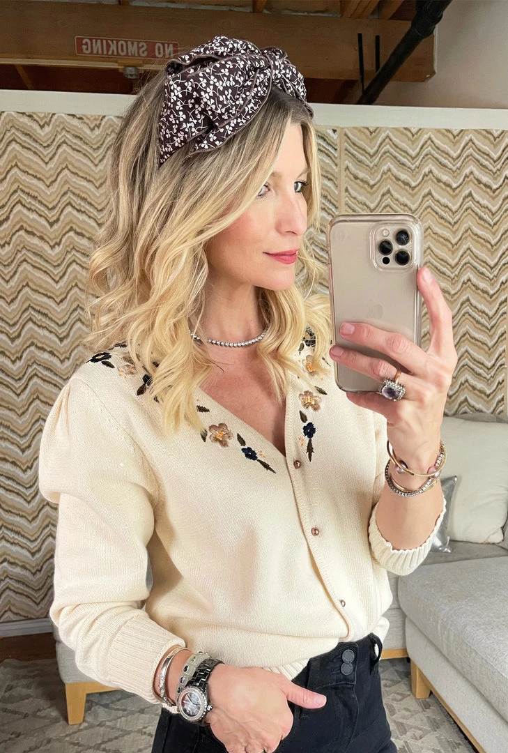 BURU Accessories Bow Headband - Brown Micro-Floral 4 BURU Accessories Bow Headband - Brown Micro-Floral