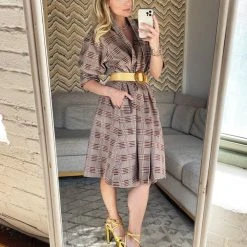 Buru Accessories Woven Vegan Leather Belt - Yellow