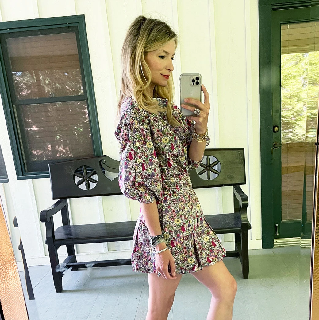 BURU White Label Smocked Waist Mini Skirt - Pink Floral 6 BURU White Label Smocked Waist Mini Skirt - Pink Floral