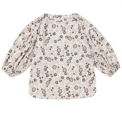 BURU White Label Button Sleeve Blouse - Ivory Floral Tops
