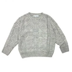 BURU White Label Clothing Cable Knit Fisherman Sweater - Grey 17 BURU White Label Clothing Cable Knit Fisherman Sweater - Grey