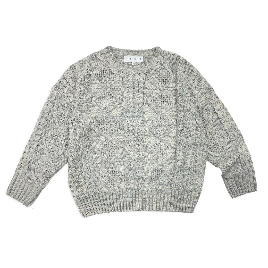 BURU White Label Clothing Cable Knit Fisherman Sweater - Grey 10 BURU White Label Clothing Cable Knit Fisherman Sweater - Grey