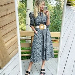 BURU Pink Label BURU X JUJU Everyday Caftan - Black & White Floral - Final Sale