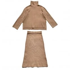BURU White Label Clothing Knit Set - Camel & Ivory