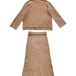 BURU White Label Clothing Knit Set - Camel & Ivory