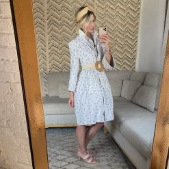 BURU Pink Label Reversible Car Coat - Blue Ticking & Floral Tops 32 BURU Pink Label Reversible Car Coat - Blue Ticking & Floral Tops