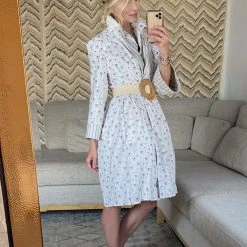 BURU Pink Label Reversible Car Coat - Blue Ticking & Floral Tops 25 BURU Pink Label Reversible Car Coat - Blue Ticking & Floral Tops