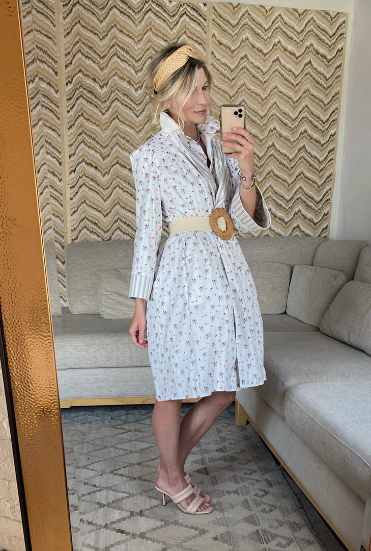 BURU Pink Label Reversible Car Coat - Blue Ticking & Floral Tops 9 BURU Pink Label Reversible Car Coat - Blue Ticking & Floral Tops