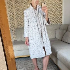 BURU Pink Label Reversible Car Coat - Blue Ticking & Floral Tops 27 BURU Pink Label Reversible Car Coat - Blue Ticking & Floral Tops