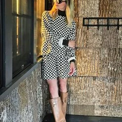 BURU Pink Label Everyday MINI Skirt - Olive & Ivory Check - PRE-SALE