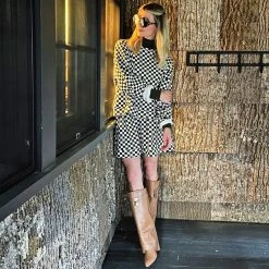 BURU Pink Label Everyday MINI Skirt - Olive & Ivory Check - PRE-SALE