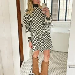 BURU Pink Label Everyday MINI Skirt - Olive & Ivory Check - PRE-SALE