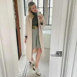 BURU Pink Label Everyday MINI Skirt - Olive & Ivory Check - PRE-SALE