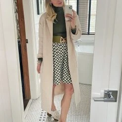 BURU Pink Label Everyday MINI Skirt - Olive & Ivory Check - PRE-SALE