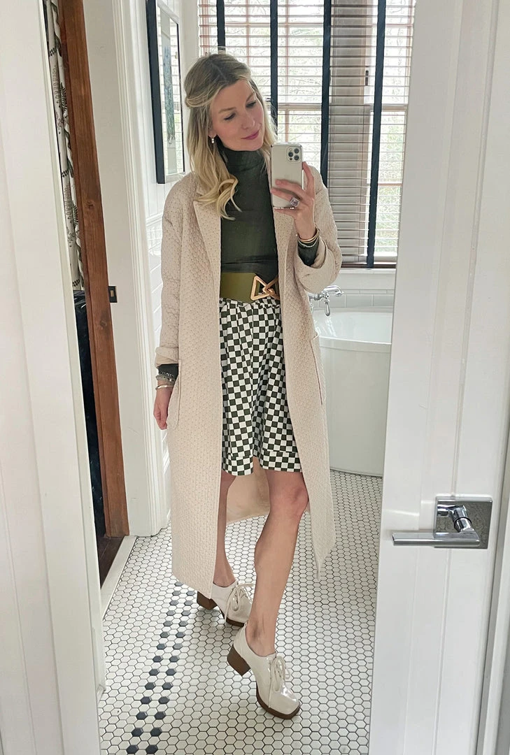 BURU White Label Open Car Coat - Quilted Fawn 7 BURU White Label Open Car Coat - Quilted Fawn