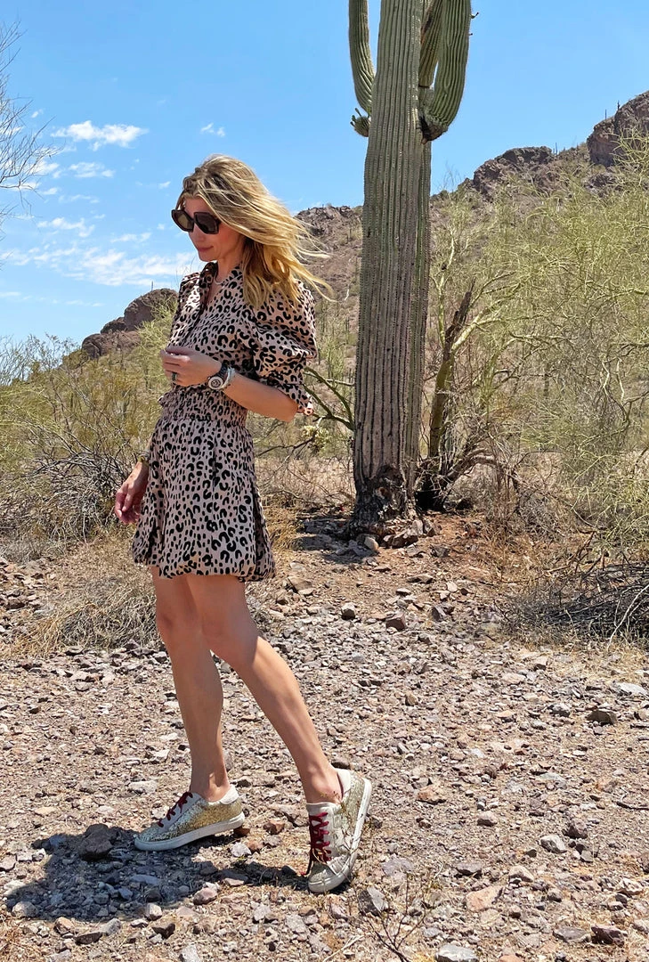 BURU White Label Smocked Waist Mini Skirt - Tan Cheetah 4 BURU White Label Smocked Waist Mini Skirt - Tan Cheetah