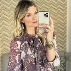 Buru Accessories Clay Floral Baubles - Grey & Lilac