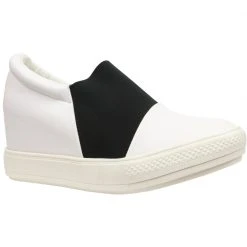 Shoes Color Block Wedge Sneakers - Black & White - Final Sale Loungewear