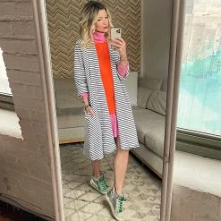 BURU White Label Side Zip Turtleneck Dress MINI - Color Block Clothing 22 BURU White Label Side Zip Turtleneck Dress MINI - Color Block Clothing