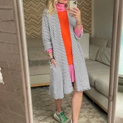 BURU White Label Side Zip Turtleneck Dress MINI - Color Block Clothing 18 BURU White Label Side Zip Turtleneck Dress MINI - Color Block Clothing