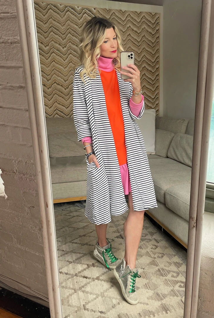 BURU White Label Side Zip Turtleneck Dress MINI - Color Block Clothing 8 BURU White Label Side Zip Turtleneck Dress MINI - Color Block Clothing