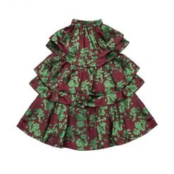 BURU White Label Clothing Teagan Tiered Skirt - Crimson Floral