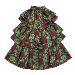 BURU White Label Clothing Teagan Tiered Skirt - Crimson Floral