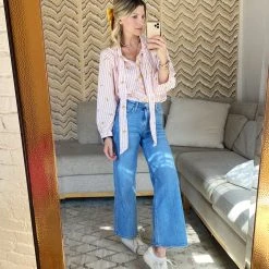 BURU White Label Wide Leg Cropped Jeans - Medium Wash Clothing 8 BURU White Label Wide Leg Cropped Jeans - Medium Wash Clothing