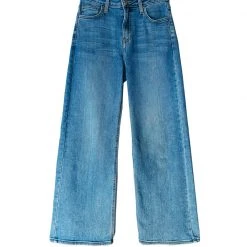 BURU White Label Wide Leg Cropped Jeans - Medium Wash Clothing