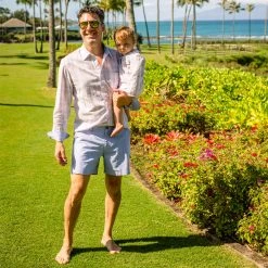 BURU Pink Label Dad Shirt - Pink & Blue Poplin Plaid