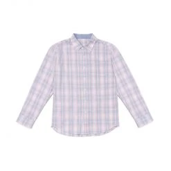 BURU Pink Label Dad Shirt - Pink & Blue Poplin Plaid