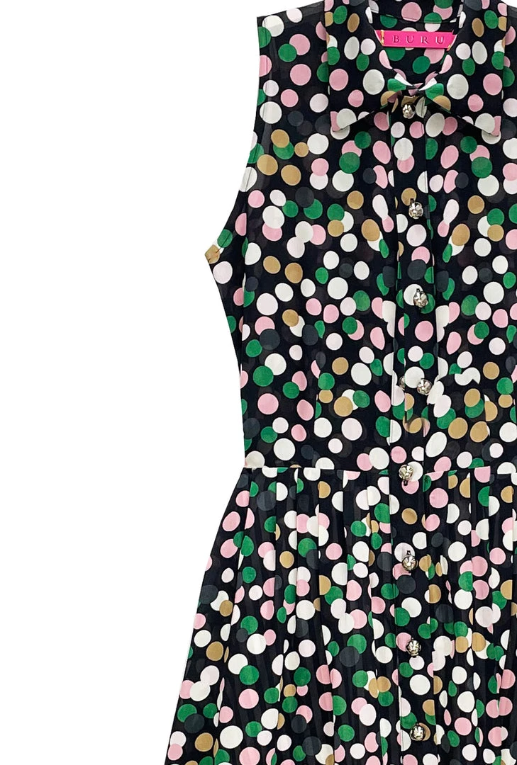 BURU Pink Label BURU X Mara Martin Sleeveless Shirtdress Maxi - Polkadots Clothing 7 BURU Pink Label BURU X Mara Martin Sleeveless Shirtdress Maxi - Polkadots Clothing