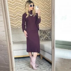 BURU White Label Knit Set - Eggplant & Lilac