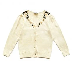 BURU White Label Les Fleurs Embroidered Cardigan - Ivory