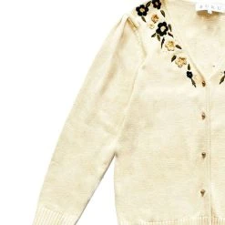 BURU White Label Les Fleurs Embroidered Cardigan - Ivory