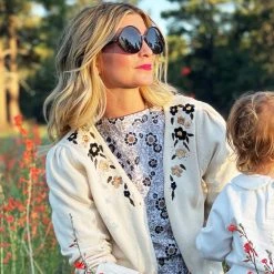 BURU White Label Button Sleeve Blouse - Ivory Floral Tops 13 BURU White Label Button Sleeve Blouse - Ivory Floral Tops