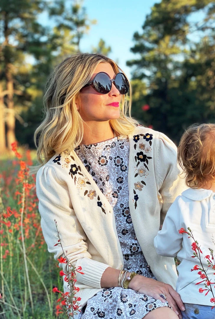 BURU White Label Button Sleeve Blouse - Ivory Floral Tops 6 BURU White Label Button Sleeve Blouse - Ivory Floral Tops