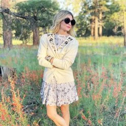 BURU White Label Les Fleurs Embroidered Cardigan - Ivory