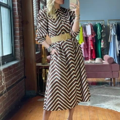 BURU Pink Label Everyday Caftan - Chocolate Stripes