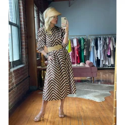 BURU Pink Label Everyday Caftan - Chocolate Stripes