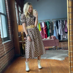 BURU Pink Label Everyday Caftan - Chocolate Stripes