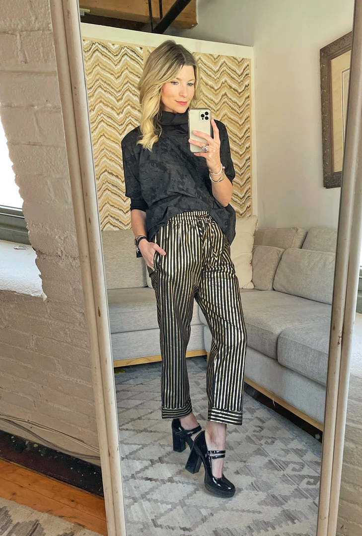 BURU White Label Clothing Everyday Pants - Black & Gold Pinstripe 5 BURU White Label Clothing Everyday Pants - Black & Gold Pinstripe