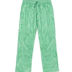 BURU White Label Everyday Pants - Green & Silver Pinstripe Clothing