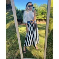 BURU Pink Label Clothing Everyday Skirt - Circus Stripe