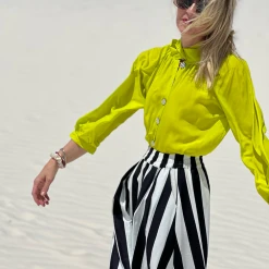 BURU Pink Label Bow Blouse - Chartreuse