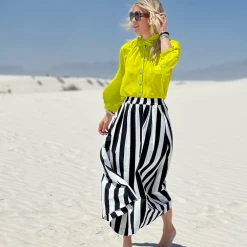 BURU Pink Label Bow Blouse - Chartreuse