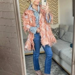 BURU White Label Clothing Car Coat - Rose Gold Eyelash