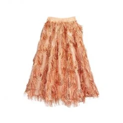 BURU White Label Eyelash Elastic Waist Skirt - Rose Gold Clothing